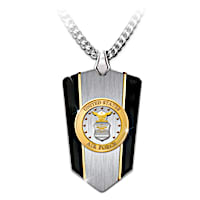 U.S. Air Force Stainless Steel Shield Pendant Necklace