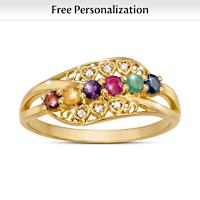 Solid 10K Gold My Precious Family Personalized Ring