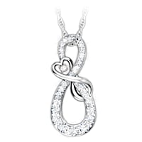 12 Diamond Mother & Daughter Pendant Necklace