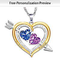 Birthstone Love Struck Personalized Pendant Necklace