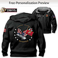 "USMC Pride" Hoodie Personalized With Embroidered Name