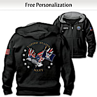 "Navy Pride" Hoodie Personalized With Embroidered Name