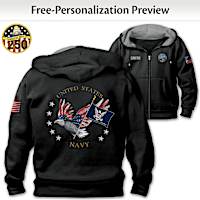 Navy Pride Personalized Men's Hoodie