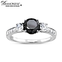 "Black Brilliance" Diamonesk Women's Ring