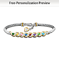 "Family Is Forever" Personalized Birthstone Bracelet