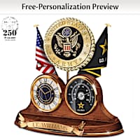 U.S. Army Thermometer Clock With Custom Engraving