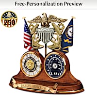 Navy Values Personalized Thermometer Clock