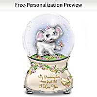 Granddaughter Musical Glitter Globe With Name-Engraved Charm