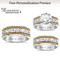 3-Carat Western His & Hers Personalized Wedding Ring Set