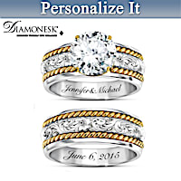 "Western Romance" Personalized Diamonesk Bridal Ring Set
