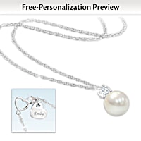 Precious Granddaughter Personalized Cultured Pearl Necklace