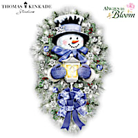 Thomas Kinkade A Warm Winter Welcome Snowman Wreath