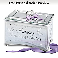 "Nursing Is The Art Of Caring" Personalized Glass Music Box