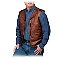 John Wayne-Inspired Leather And Suede Men's Vest