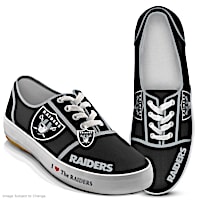 NFL-Licensed Las Vegas Raiders Women's Canvas Sneakers