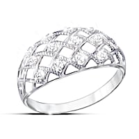 "Diamond Dazzle" Women's Lattice Design Diamond Ring