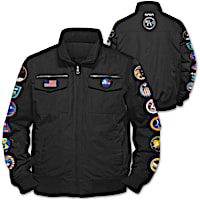 "Space Mission" Men's Nylon Jacket With 12 Replica Patches