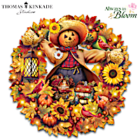 Thomas Kinkade "Happy Harvest Days" Illuminated Wreath