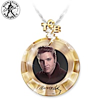 Elvis Gold Record Pendant Necklace