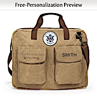 U.S. Coast Guard Personalized Canvas Messenger Bag With Name