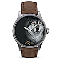 Al Agnew "Eyes Of The Night" Glow-In-The-Dark Wolf Art Watch