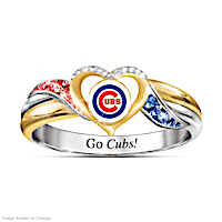 Chicago Cubs Pride Ring With Team-Color Crystals