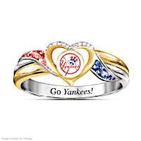 New York Yankees Pride Ring With Team-Color Crystals