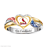 St. Louis Cardinals Pride Ring With Team-Color Crystals