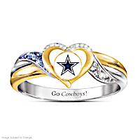 Dallas Cowboys Pride Ring With Team-Color Crystals
