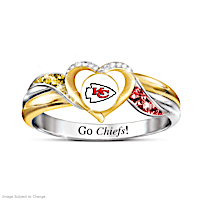 Kansas City Chiefs Pride Ring With Team-Colored Crystals