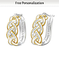 Strength Of Family Diamond Earrings With Engraved Names
