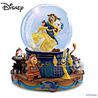 Disney Beauty And The Beast Rotating Musical Glitter Globe