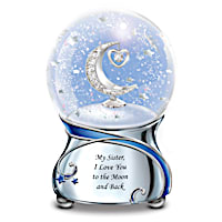 "Sister, I Love You To The Moon" Musical Glitter Globe