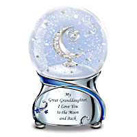 Great-Granddaughter Musical Glitter Globe With Crystals
