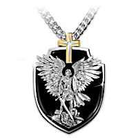 "Strength Of St. Michael" Dog Tag Pendant Necklace For Son