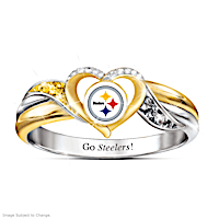 Pittsburgh Steelers Pride Ring With Team-Color Crystals