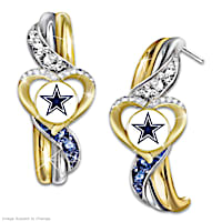 Cowboys Pride Earrings With Team-Color Crystals