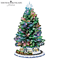 Thomas Kinkade Pre-Lit Christmas Tree With Music And Motion
