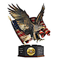"Pride Of America" Veterans Tribute Eagle And Flag Sculpture