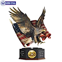 "Pride Of America" Veterans Tribute Eagle And Flag Sculpture