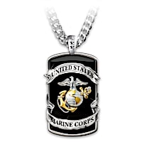 Marine Corps Pride Stainless Steel Dog Tag Pendant Necklace