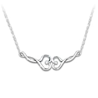 "Always My Daughter" Genuine Diamond Necklace With 2 Hearts
