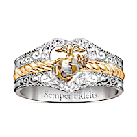 "Forever Faithful" Women's Marine Corps Diamond Ring