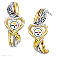 Steelers Pride Earrings With Team-Color Crystals