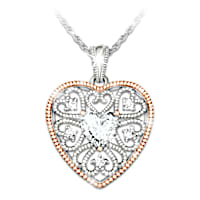 Diamond And Topaz "I Wish You" Pendant Necklace For Daughter