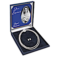 "Royal Treasure" Simulated Pearl Necklace And Earrings Set