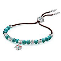 "Sacred Spirit" Women's Leather And Turquoise Bolo Bracelet