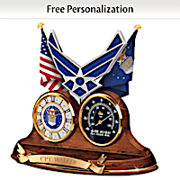 "Air Force Values" Thermometer Clock With Custom Engraving