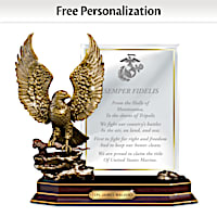 "Marine Honor" Eagle Sculpture With Personalized Plaque
