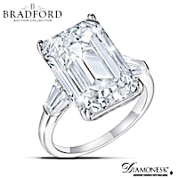"Perfection" Emerald Cut Diamonesk Simulated Diamond Ring